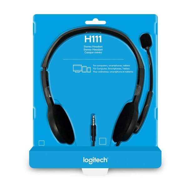Logitech H111 – 3.5mm Multi-Device Stereo Headset – Black