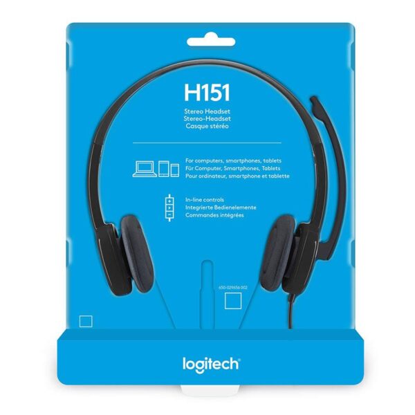 Logitech H151 – 3.5mm Multi-Device Stereo Headset – Black