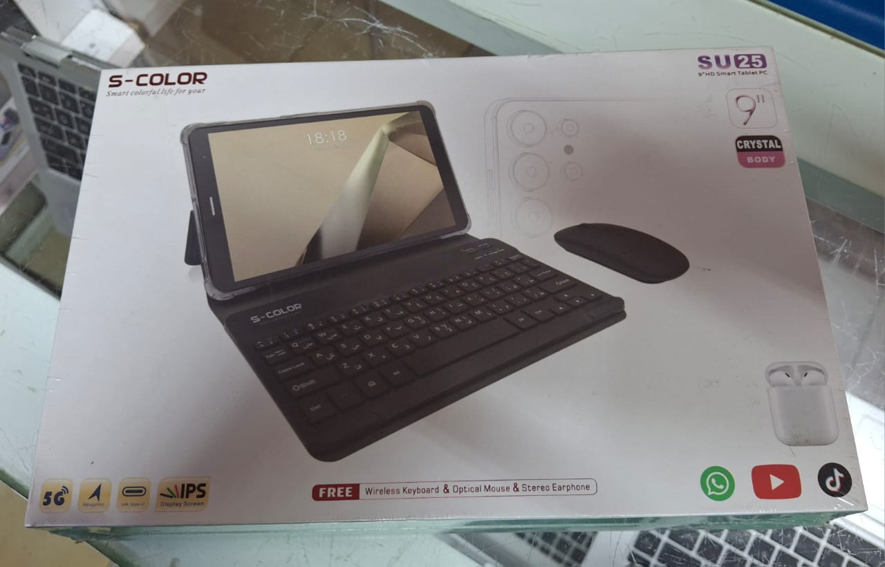kids tablet S-COLOR SU25, 9'' Inch Smart Tablet PC, Wireless Keyboard With Mouse, 5G Tablet Pc , 8GB +512GB